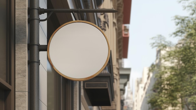 Modelagem de sinalização de rua de cafeteria de IA gerativa para apresentação de marca de design de logotipo