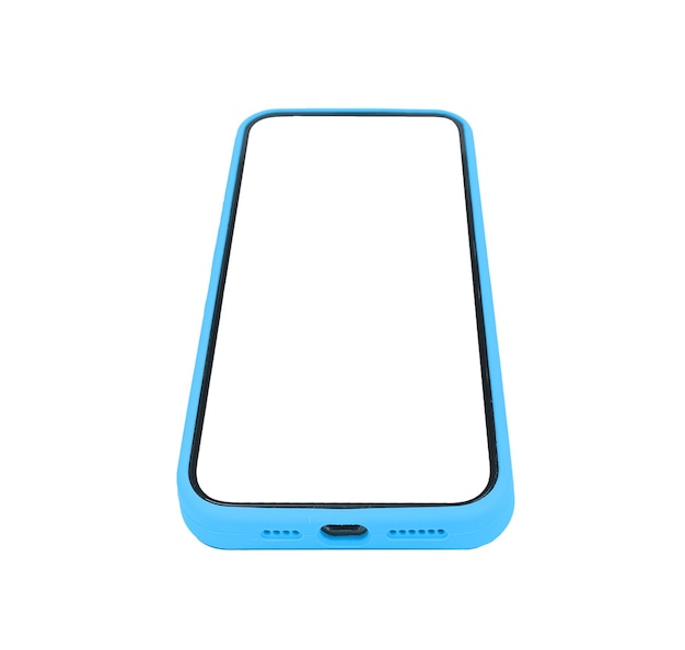 Modelagem de telefone com tela branca caixa de smartphone moderno tecnologia digital de quadro vazio claro para
