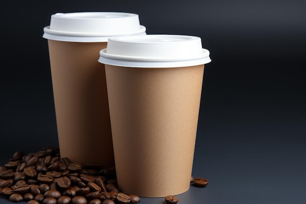 Modelagem de xícara de café de papel para levar com espaço personalizável para teste