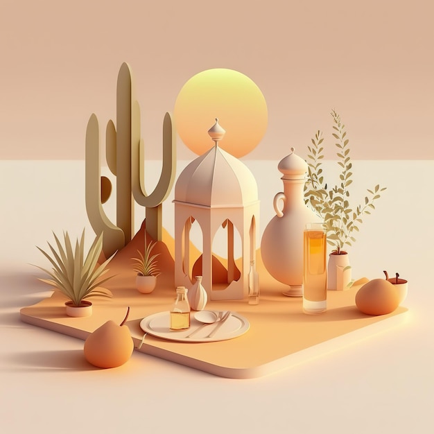 modelagem minimalista ultra realista do ramadã