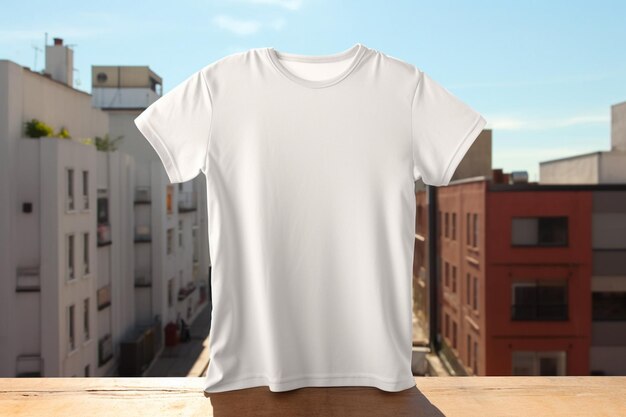 Foto modelagem realista de camiseta com tela em branco criada com ia gerativa