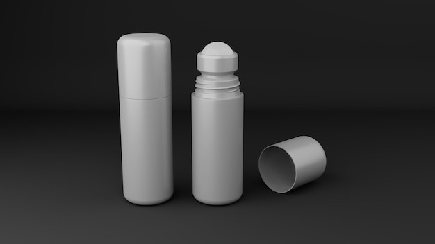 Modelagem Rollon Deo em fundo preto renderização 3D