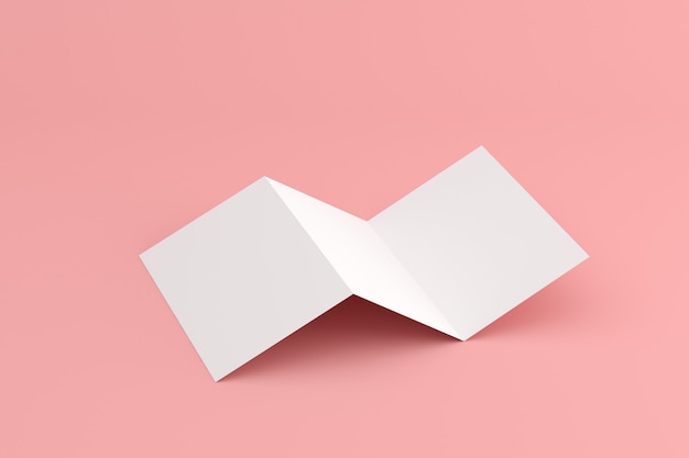 Foto modell der leeren weißen broschüre auf rosa raum.