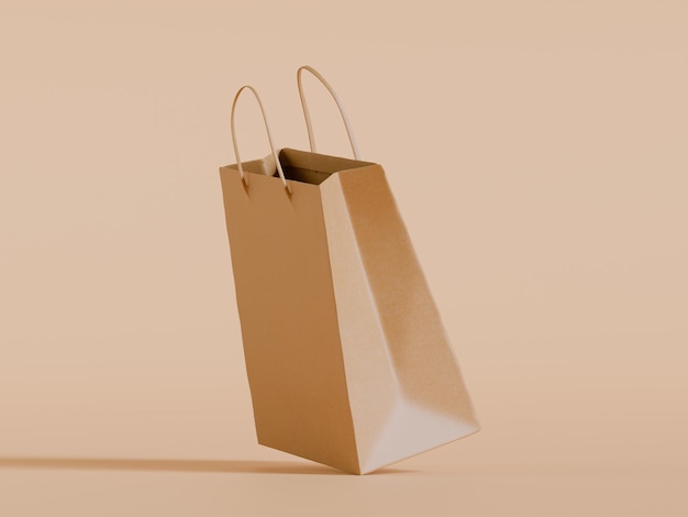 Modell einer Beige-Papier-Einkaufstasche