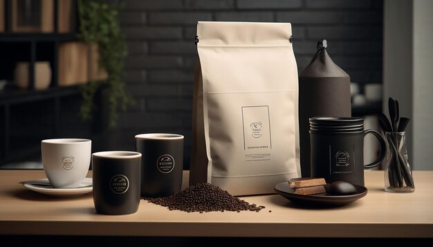 Foto modell eines kaffeeprodukts