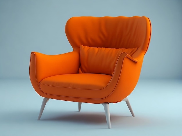 Modell eines orangefarbenen Sessels