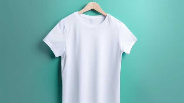 Modell eines T-Shirts auf buntem Hintergrund