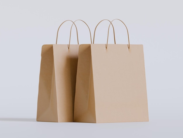 Modell von leeren Papiertüten