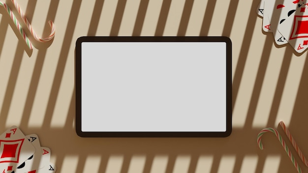 Modellbild des digitalen Tablets mit leerem weißem Bildschirm