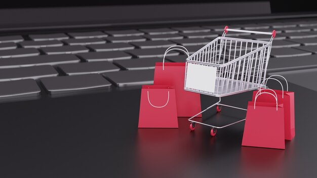 Modellwagen auf Notebook mit Tasche online einkaufen