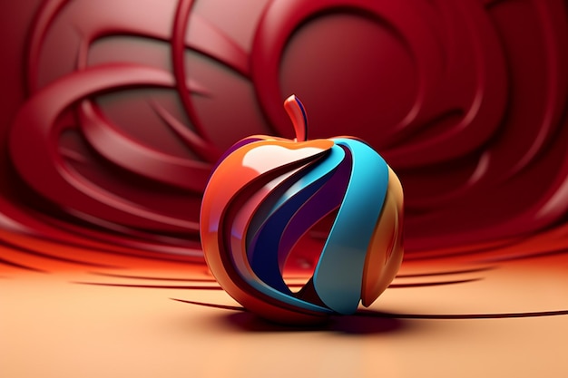 Modelo 3d abstracto de la manzana del paraíso.