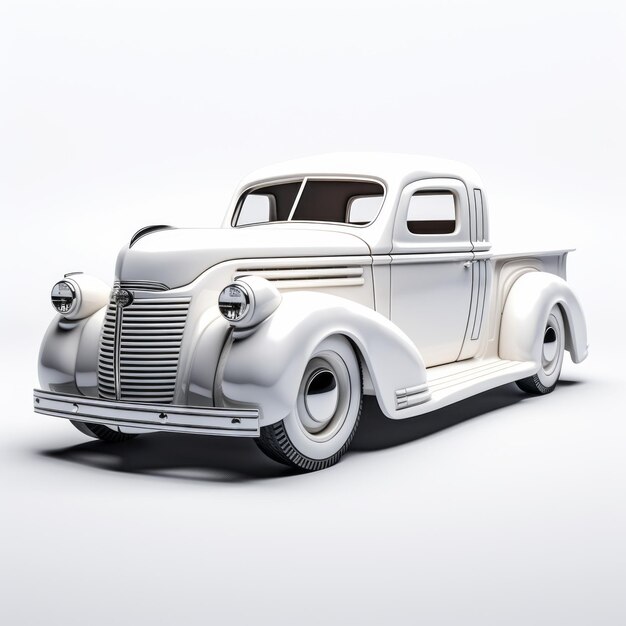 Foto modelo 3d de la camioneta chevy blanca clásica para su descarga