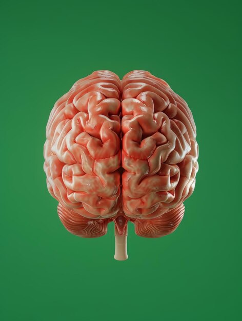 Foto modelo 3d del cerebro que destaca sus lóbulos