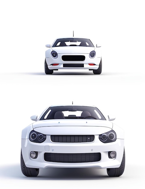 Modelo 3D de un coche blanco de estilo futurista