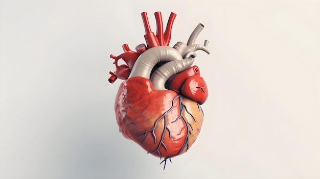 Un modelo 3d de un corazón humano