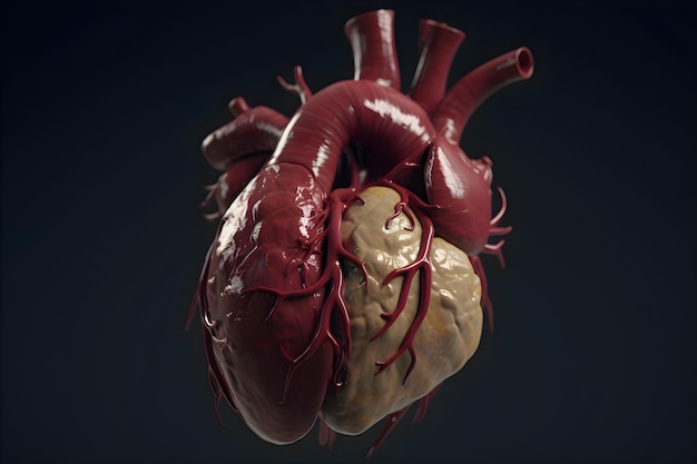 Un modelo 3d de un corazón humano