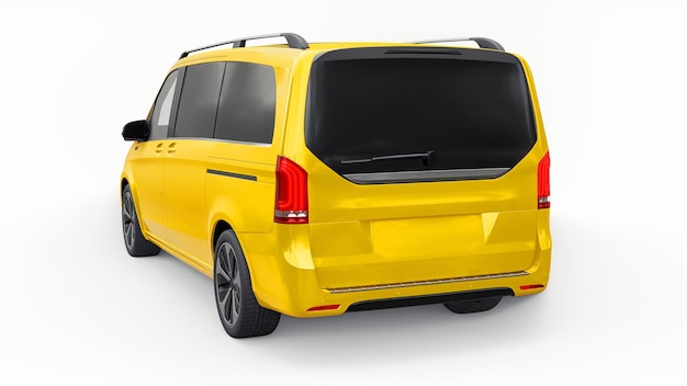 Modelo 3d de carro minivan elétrico inovador isolado em renderização 3d de fundo branco