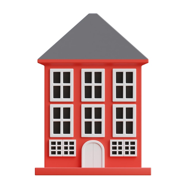 Modelo 3D de casa de canal holandesa inspirada em Amsterdã