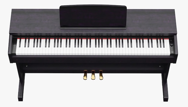 Foto modelo 3d de piano vertical digital