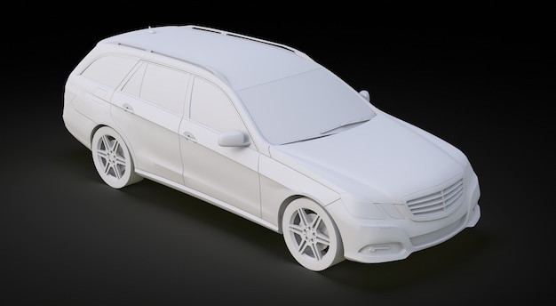 Modelo 3D de um grande carro familiar com um manuseio esportivo e ao mesmo tempo confortável