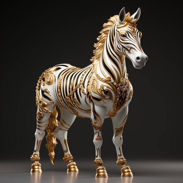 Modelo 3D de zebra dourada