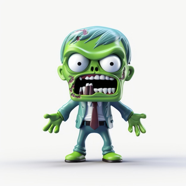 Modelo 3D de dibujos animados de zombies para el diseño del logotipo