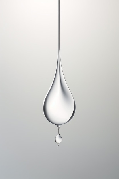 Foto un modelo 3d de una gota de agua minimalista con una sombra sutil