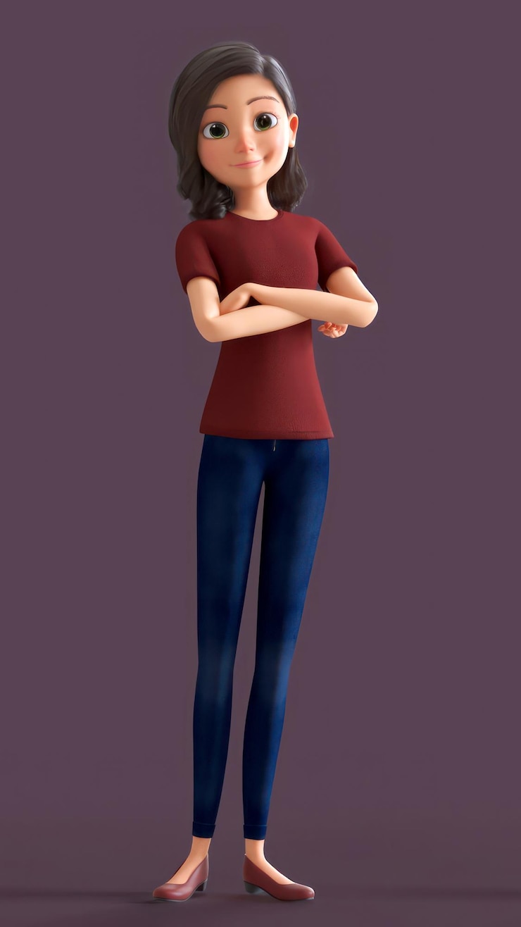 Foto modelo 3d menina jovem mulher
