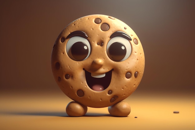 Modelo 3D de un simpático personaje de galleta