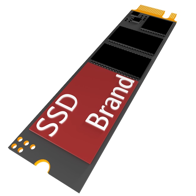 Modelo 3d de ssd sobre fondo blanco.