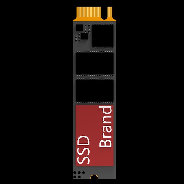 Modelo 3d de ssd sobre fondo negro