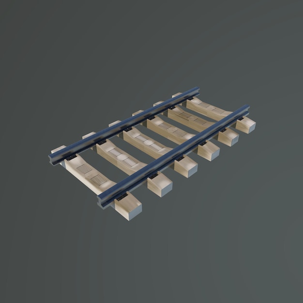 Modelo 3D de vía ferroviaria