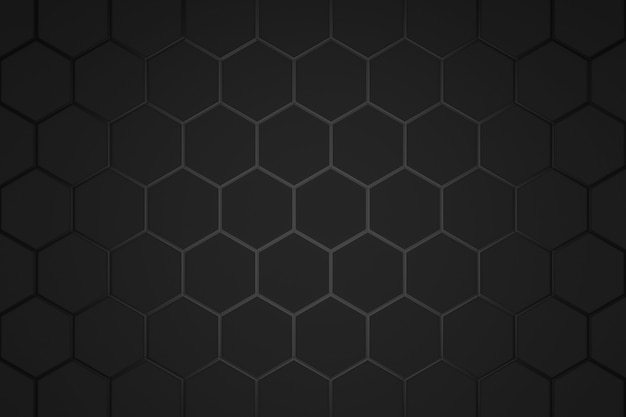 Modelo abstracto del hexágono en fondo oscuro con concepto futurista.