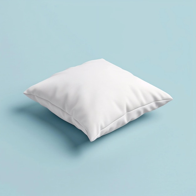 Foto modelo de almohada blanca en un fondo plano