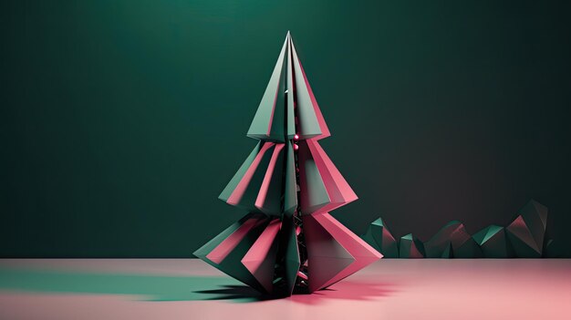 Modelo de árbol de Navidad 3D de un ornamento tradicional con detalles intrincados