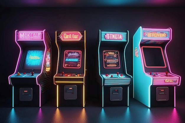 Foto modelo de arcade retro para letreros de neón