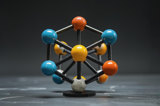 Modelo de átomo de molécula Ciencia de la estructura abstracta y concepto médico IA Generado