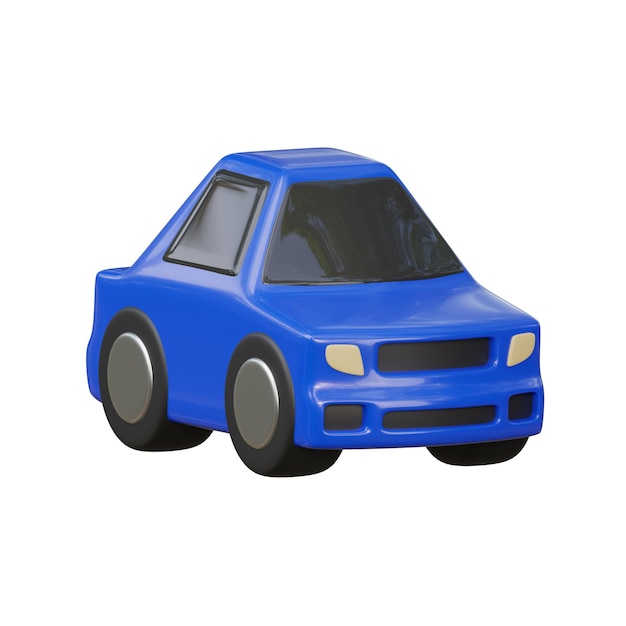 Modelo de automóvil de sedán azul 3D