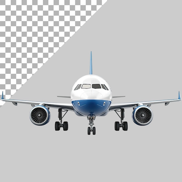 Modelo de avión 3D aislado en un fondo transparente