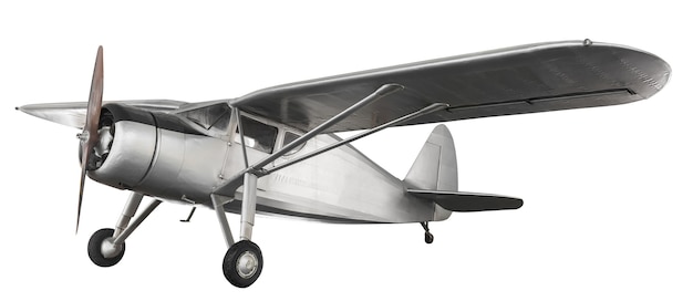 Foto modelo de avión de combate antiguo de acero aislado