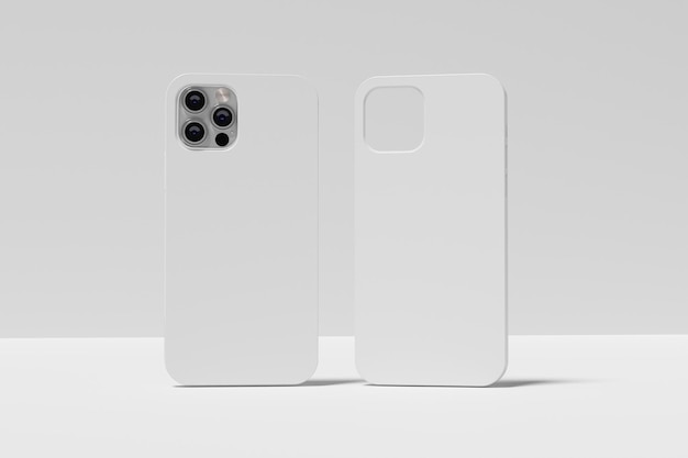 modelo en blanco de la carcasa del teléfono