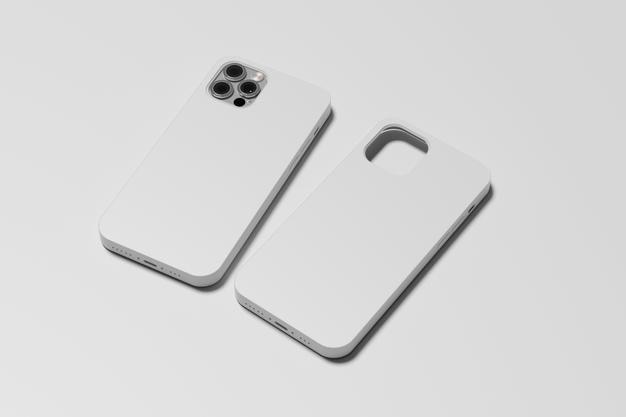 modelo en blanco de la carcasa del teléfono