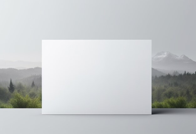 Foto modelo en blanco de un folleto de paisaje fotorrealista a4