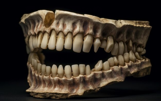 Modelo de boca humana con dientes.