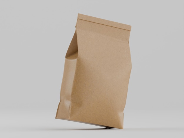 Modelo de bolsa de embalaje de alimentos de papel kraft beige