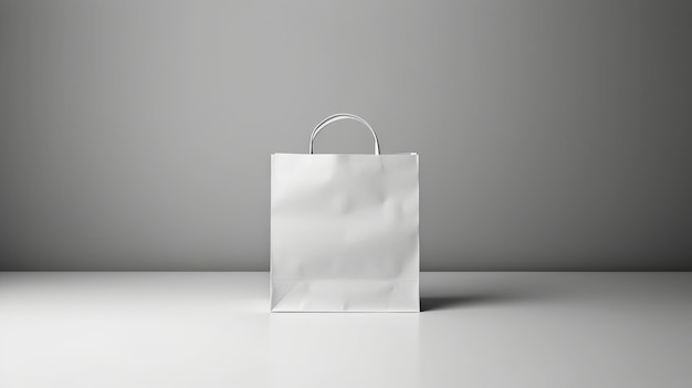 modelo de bolsa de papel en blanco fondo aislado