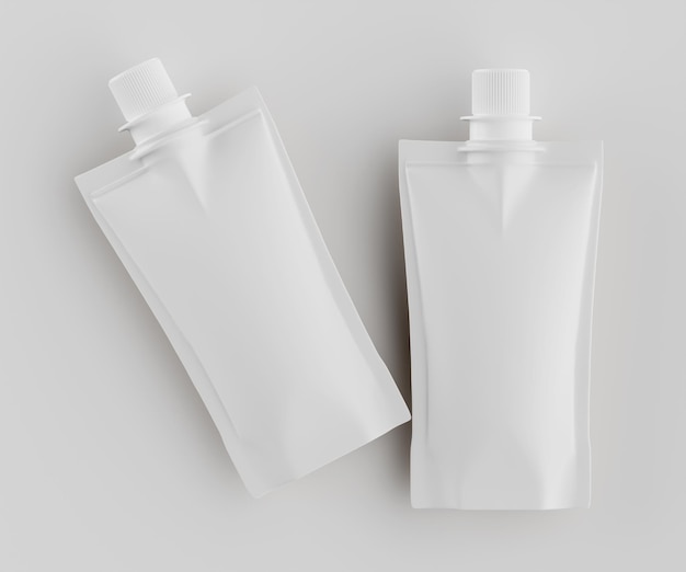 Modelo de bolsas blancas en blanco