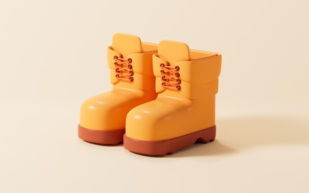 Modelo de botas de senderismo de dibujos animados renderización 3D