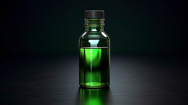 Modelo de botella de aceite esencial de vidrio verde