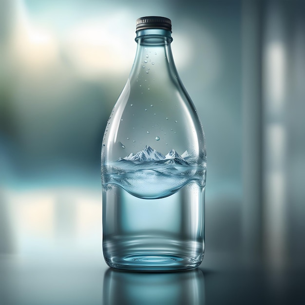 Foto modelo de botella de agua natural